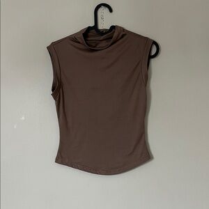 SHEIN Chocolate Brown Sleeveless Crop Top